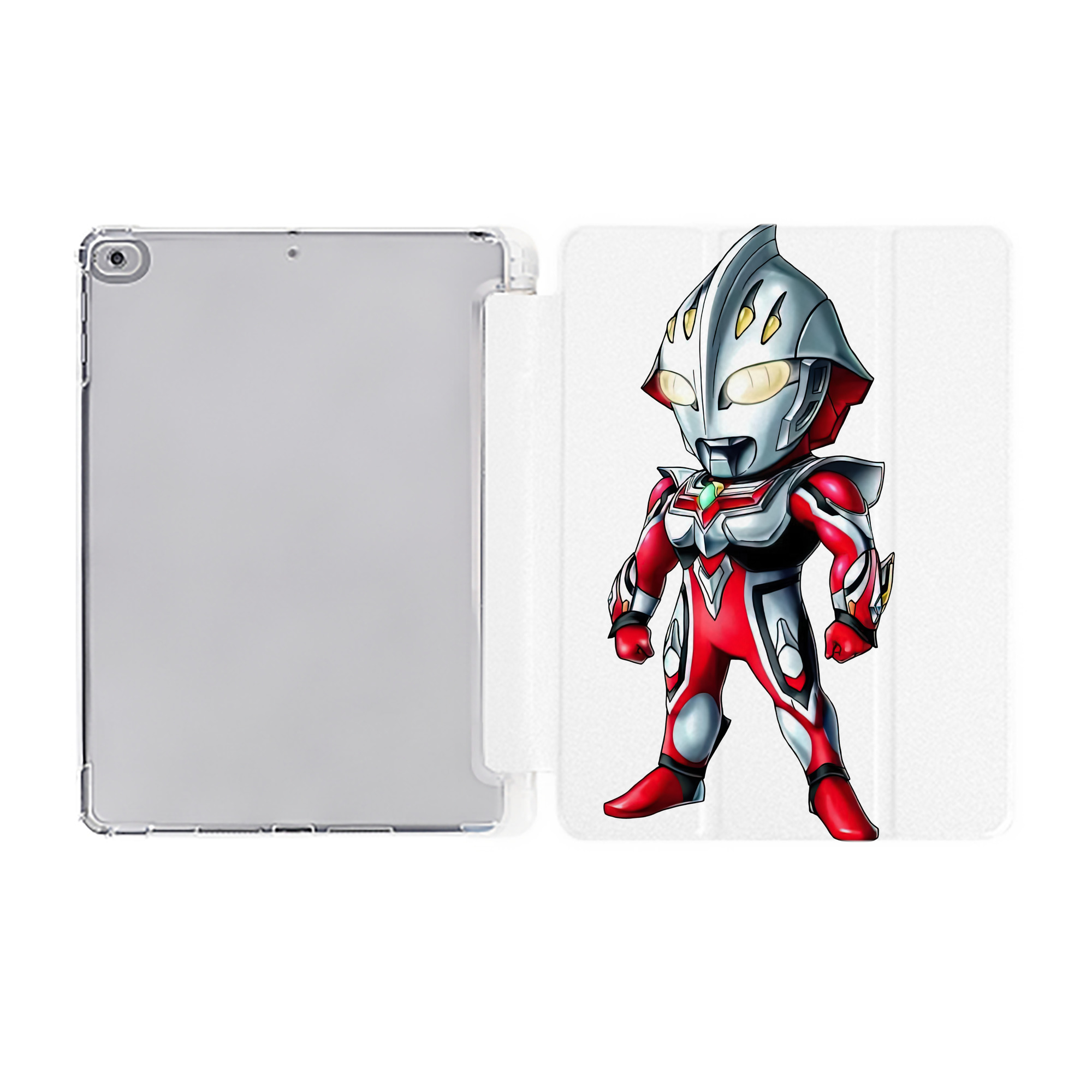 （画像用） ウルトラマン Ultraman IPad ケース ペン収納付き 三つ折りスタンド PUレザー×シリコン 対応機種9.5/10.5/10.9インチ